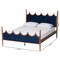 Baxton Studio Calgary Retro-Modern Royal Blue Velvet Fabric and Walnut Brown Wood Queen Size Platform Bed 245-13442-ZORO - alternate 8